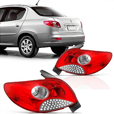 Lanterna 207 sedã peugeot de 2011 a 2015 traseira lado direito bicolor