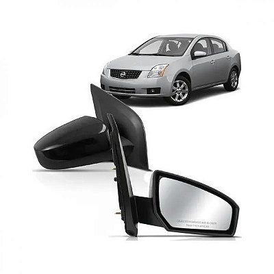 Retrovisor sentra nissan de 2007 a 2009 lado direito com capa preta externo elétrico
