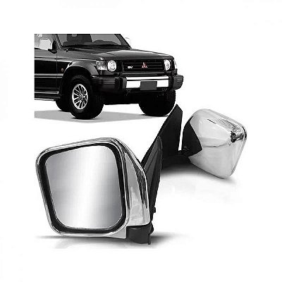 Retrovisor externo pajero mitsubishi de 1992 a 1997 lado direito cromado fixo