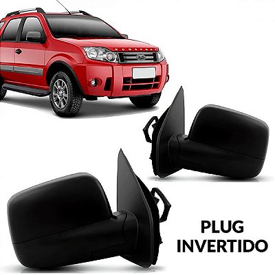 Retrovisor externo ecosport ford de 2003 a 2012 lado esquerdo preto texturizado elétrico sem pisca