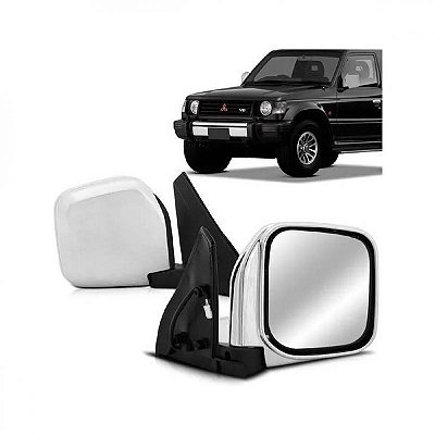 Retrovisor pajero mitsubishi de 1992 a 1997 lado direito cromado externo elétrico