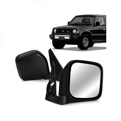 Retrovisor pajero mitsubishi de 1992 a 1997 lado direito preto externo elétrico