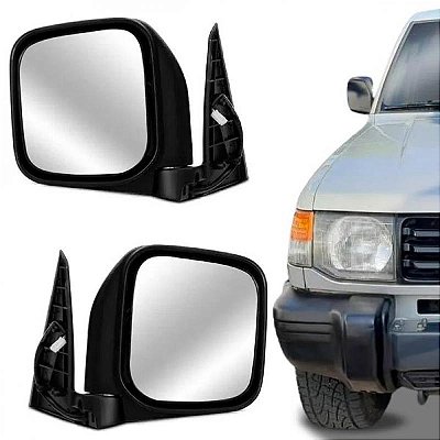 Retrovisor pajero mitsubishi de 1992 a 1997 lado direito preto externo fixo