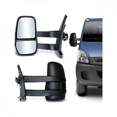 Retrovisor externo chassi iveco de 2008 a 2020 lado direito elétrico térmico com aquecimento com braço longo