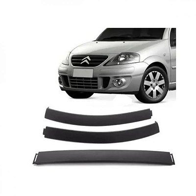 Spoiler de para choque c3 citroën de 2003 a 2008 dianteiro com três peças