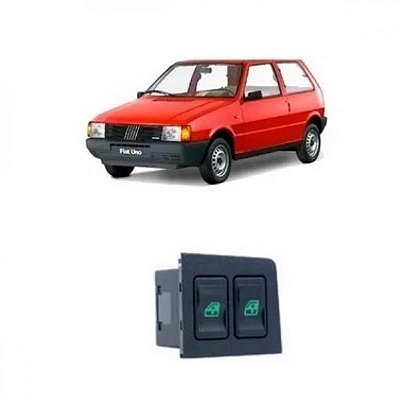Interruptor de vidro uno fiat de 1991 a 2003 lado esquerdo dianteiro duplo com LED