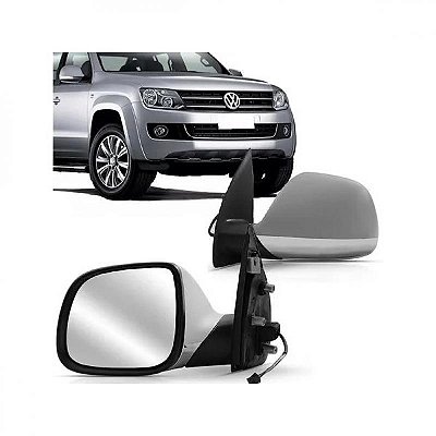 Retrovisor amarok volkswagen de 2010 a 2016 lado direito cromado com primer externo elétrico aquecido