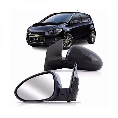 Retrovisor externo sonic chevrolet de 2012 a 2014 lado esquerdo preto liso elétrico