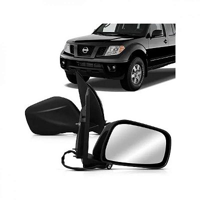 Retrovisor externo frontier nissan de 2008 a 2016 lado direito preto elétrico liso com cabeça pequena