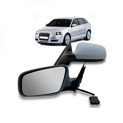 Retrovisor a3 sportback audi de 2006 a 2008 lado direito com acabamento em primer externo elétrico e térmico