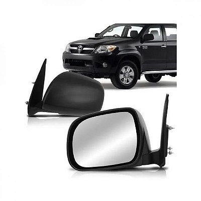 Retrovisor hilux SW4 SRV toyota de 2005 a 2011 lado esquerdo preto externo fixo