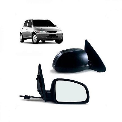 Retrovisor externo celta chevrolet de 2000 a 2006 lado direito preto com controle manual