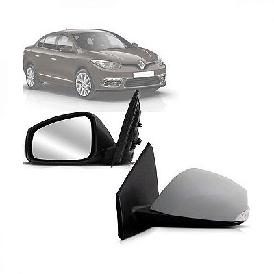 Retrovisor externo fluence renault de 2010 a 2018 lado direito elétrico com pisca e com furo para sensor