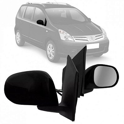 Retrovisor externo livina nissan de 2009 a 2014 lado direito preto elétrico para pintura