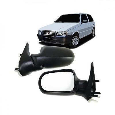 Retrovisor externo uno fire fiat de 2004 a 2013 lado direito bicolor duas portas fixo