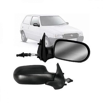 Retrovisor externo uno fire fiat de 2004 a 2013 lado direito bicolor duas portas com controle manual