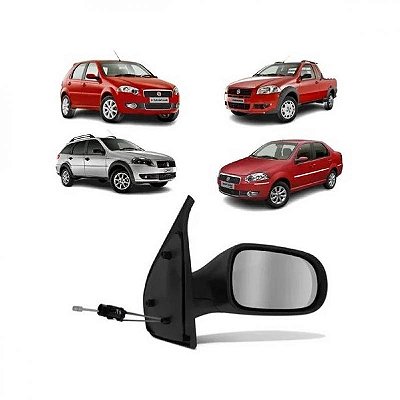 Retrovisor externo palio fiat de 2008 a 2011 lado direito verde escuro com controle manual quatro portas
