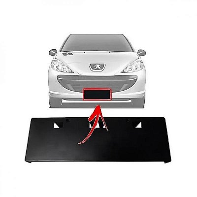 Suporte de placa 207 peugeot de 2009 a 2015 preto