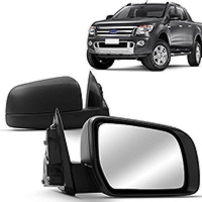 Retrovisor externo ranger ford de 2013 a 2023 lado esquerdo preto fixo