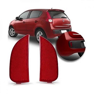 Refletor para para choque palio fiat de 2012 a 2017 traseiro lado esquerdo vermelho escuro