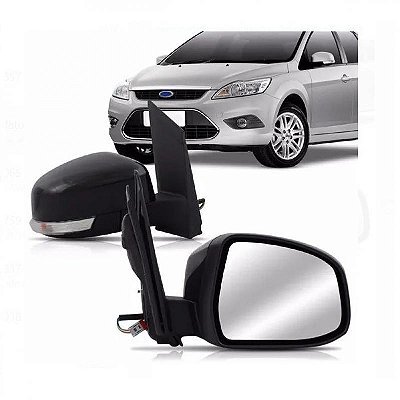Retrovisor externo focus ford de 2009 a 2013 lado direito preto liso elétrico com pisca com aquecimento