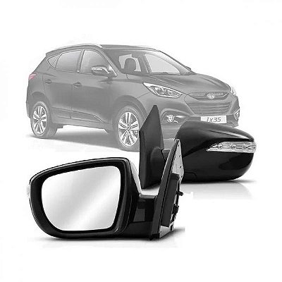 Retrovisor externo ix35 hyundai de 2010 a 2022 lado direito elétrico com aquecimento e com pisca retrátil