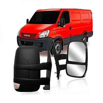 Retrovisor externo daily iveco de 2008 a 2020 lado direito fixo curto com pisca