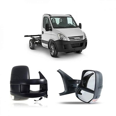 Retrovisor externo daily iveco de 2008 a 2020 lado esquerdo elétrico com aquecimento curto com braço longo