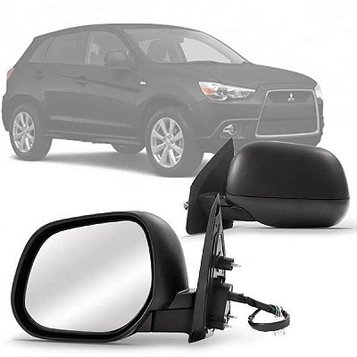 Retrovisor externo outlander mitsubishi de 2008 a 2013 e asx mitsubishi de 2011 a 2012 lado direito preto elétrico com memória e retrátil