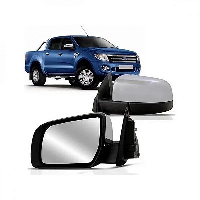 Retrovisor externo ranger ford de 2013 a 2023 lado direito cromado elétrico sem pisca