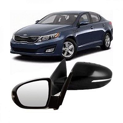 Retrovisor externo optima kia de 2013 a 2016 lado direito preto elétrico retrátil com pisca