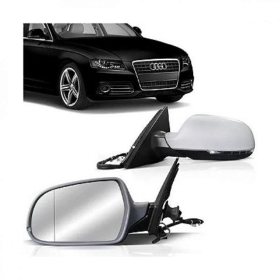 Retrovisor externo a4 audi de 2009 a 2012 lado esquerdo elétrico retrátil térmico com pisca e asférico