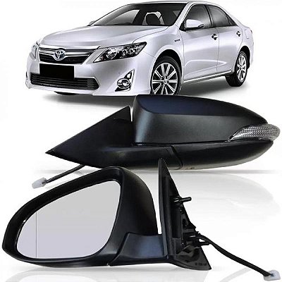 Retrovisor externo camry toyota de 2014 a 2015 lado direito elétrico térmico com rebatimento primer e pisca