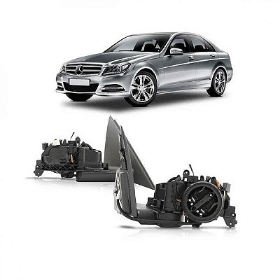 Retrovisor externo c180 e c200 mercedes benz de 2008 a 2014 lado direito elétrico sem pisca e sem capa