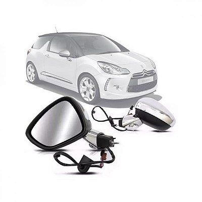 Retrovisor ds3 citroën de 2013 a 2014 lado direito externo cromado elétrico retrátil com pisca