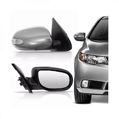 Retrovisor externo cerato kia de 2009 a 2013 lado esquerdo acabamento em primer elétrico com aquecimento rebatível e com pisca