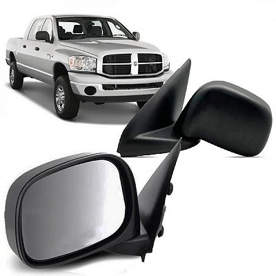 Retrovisor ram dodge de 2002 a 2008 lado esquerdo preto texturizado externo elétrico sem pisca