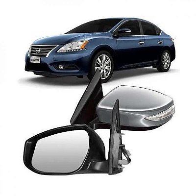 Retrovisor externo sentra nissan de 2014 a 2016 lado direito em primer elétrico retrátil com pisca