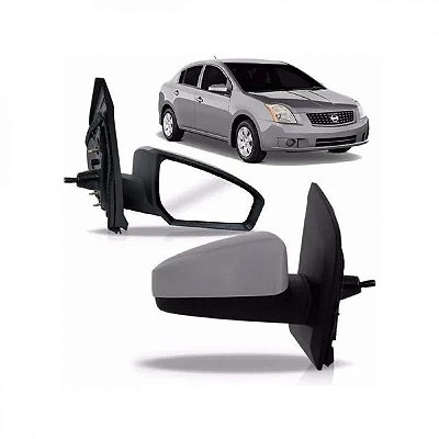 Retrovisor sentra nissan de 2007 a 2009 lado direito preto externo com controle manual
