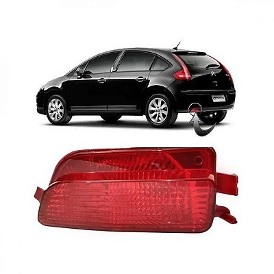 Lanterna para para choque c4 citroën de 2008 a 2014 traseira lado esquerdo borda vermelha hatch