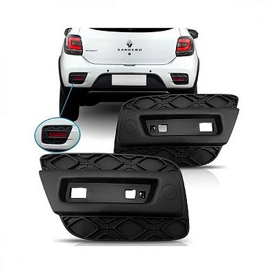Moldura inferior para para choque sandero renault de 2014 a 2019 traseira lado direito stepway sem refletor