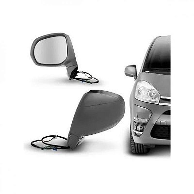 Retrovisor externo c4 citroën de 2014 a 2016 lado esquerdo elétrico com rebatimento e pisca asférico para hatch