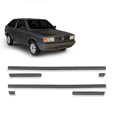 Friso gol volkswagen de 1987 a 1990 lateral preto perfil baixo seis peças