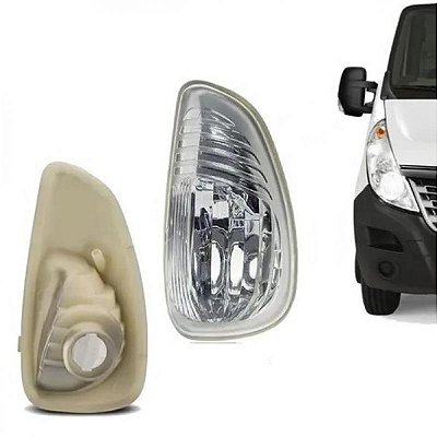Pisca do retrovisor master renault de 2013 a 2025 lado direito cristal externo com cúpula