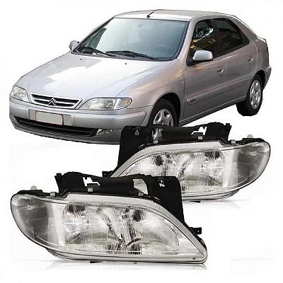 Farol xsara citroën de 1997 a 2000 lado esquerdo com auxiliar