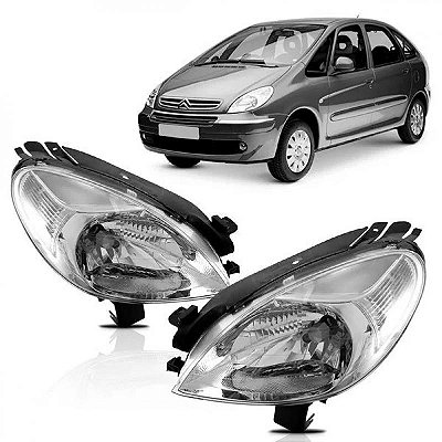 Farol picasso citroën de 2008 a 2011 lado esquerdo elétrico sem motor com lente lisa
