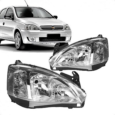 Farol corsa chevrolet de 2008 a 2012 e montana chevrolet de 2008 a 2010 lado direito lente lisa