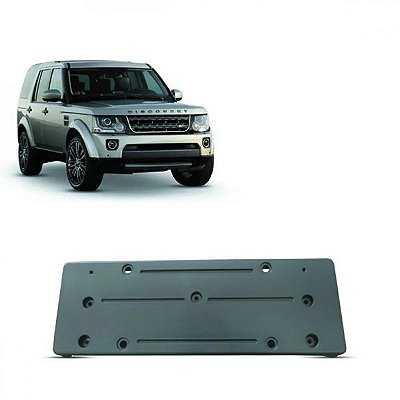 Suporte de placa para para choque discovery 4 land rover de 2014 a 2017 dianteiro preto sem pisca texturizado