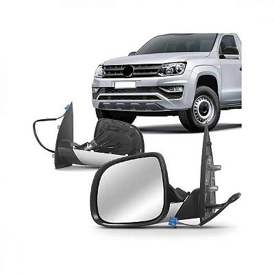 Retrovisor externo amarok volkswagen de 2017 a 2024 lado direito cromado elétrico com aquecimento com pisca e capa em primer