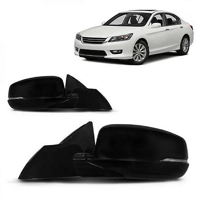 Retrovisor externo accord honda de 2013 a 2014 lado esquerdo preto liso elétrico com rebatimento e pisca sem aquecimento